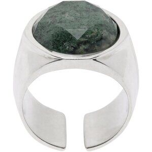 Isabel Marant Silver Alto Ring - Dark Green - Size 9